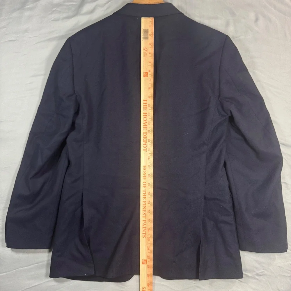Joseph Abboud Blazer Jacket Mens 38R Reda Wool Super 110's Navy Blue Hopsack